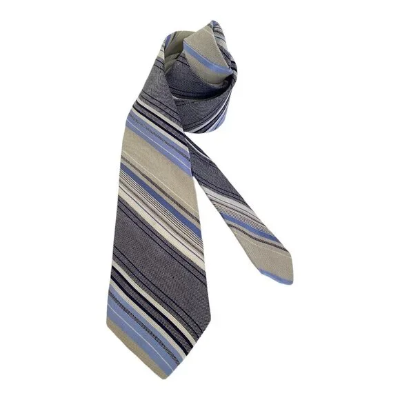 TED BAKER XL Gray Striped Silk Blend Tie USA 61
